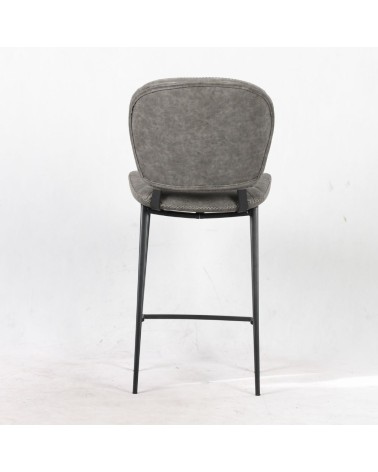 Sgabello Elice colore grigio chiaro gambe in metallo colore nero