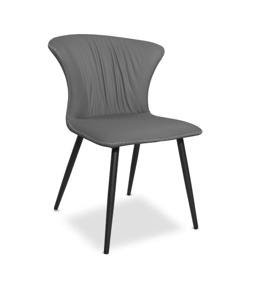 Sedia Core colore antracite con gambe in metallo nero set 2 pezzi