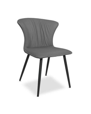 Sedia Core colore antracite con gambe in metallo nero set 2 pezzi