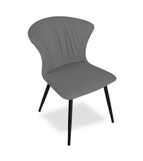 Sedia Core colore antracite con gambe in metallo nero set 2 pezzi