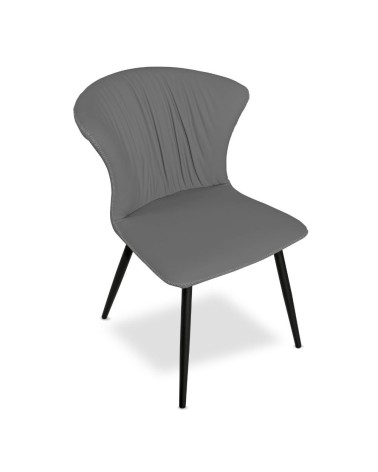 Sedia Core colore antracite con gambe in metallo nero set 2 pezzi