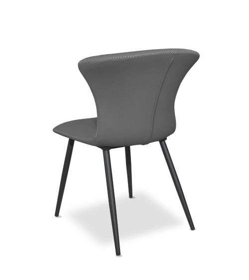 Sedia Core colore antracite con gambe in metallo nero set 2 pezzi