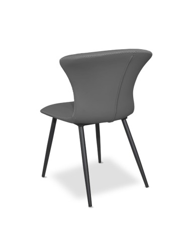 Sedia Core colore antracite con gambe in metallo nero set 2 pezzi