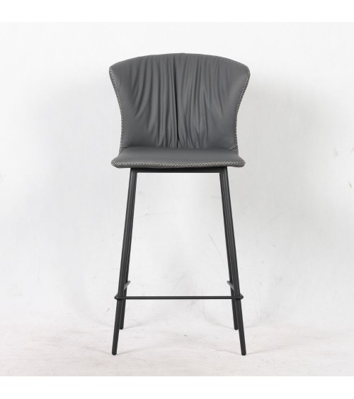 Sgabello Core colore antracite con gambe in metallo nero