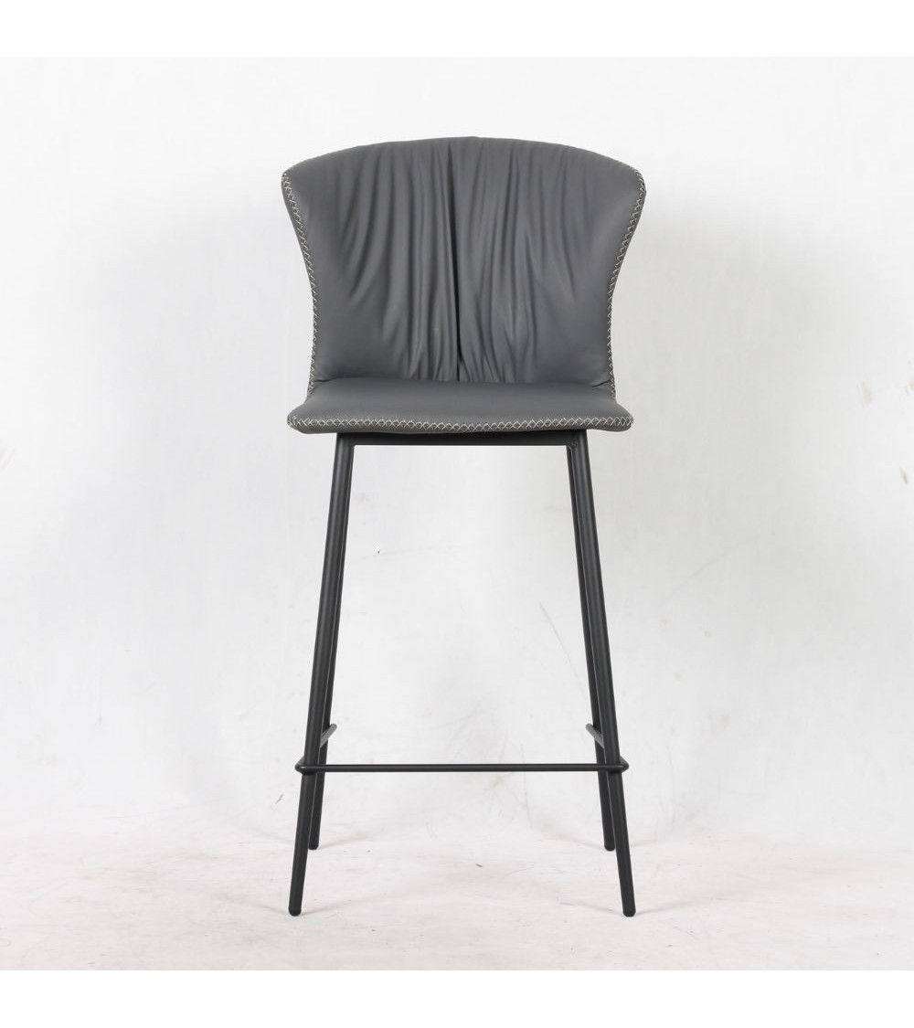 Sgabello Core colore antracite con gambe in metallo nero
