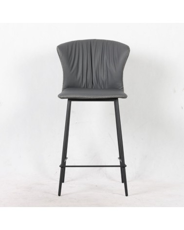 Sgabello Core colore antracite con gambe in metallo nero