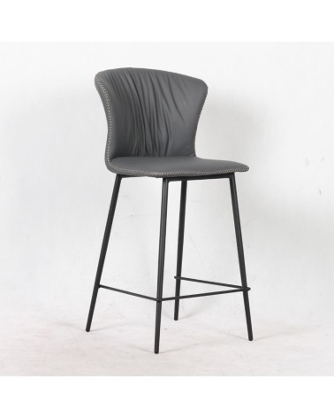 Sgabello Core colore antracite con gambe in metallo nero