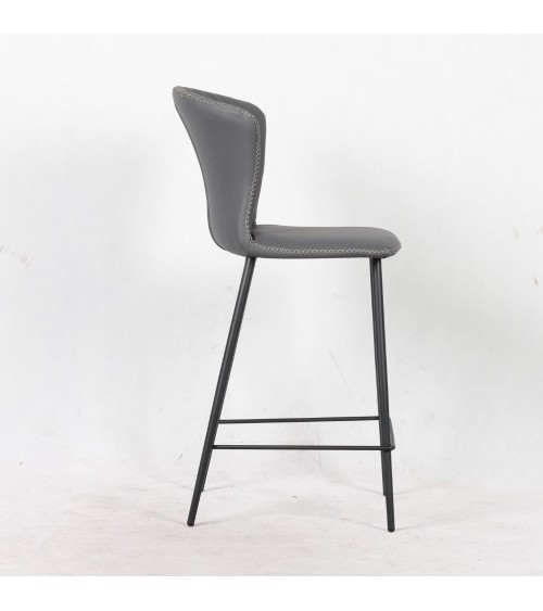 Sgabello Core colore antracite con gambe in metallo nero