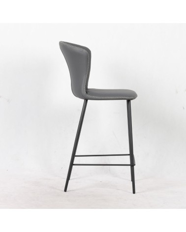 Sgabello Core colore antracite con gambe in metallo nero