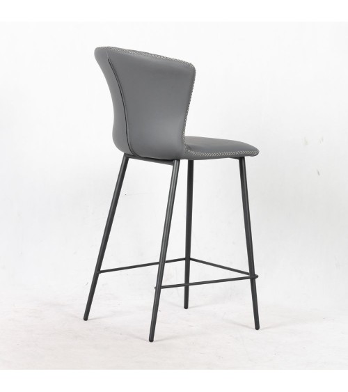 Sgabello Core colore antracite con gambe in metallo nero