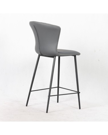 Sgabello Core colore antracite con gambe in metallo nero