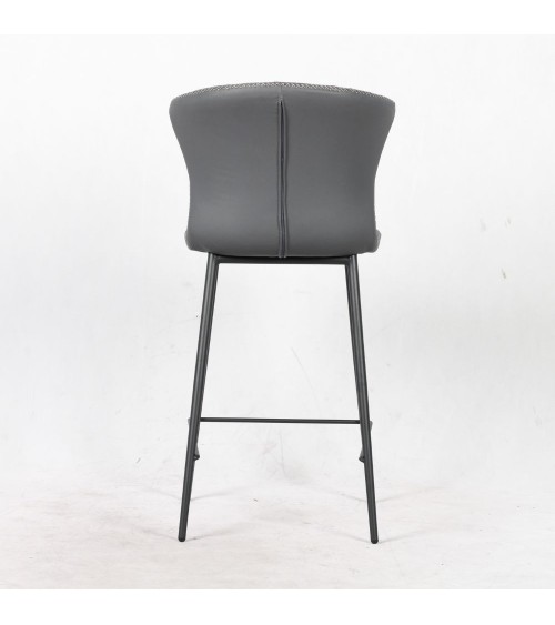 Sgabello Core colore antracite con gambe in metallo nero