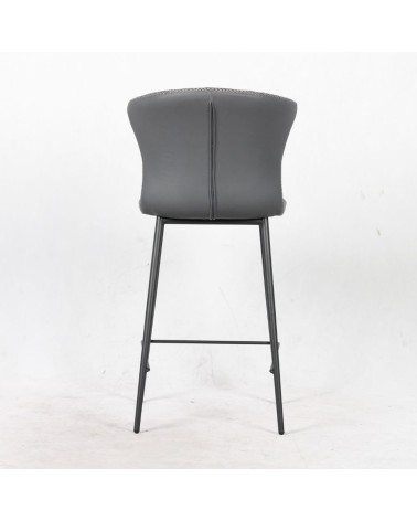 Sgabello Core colore antracite con gambe in metallo nero