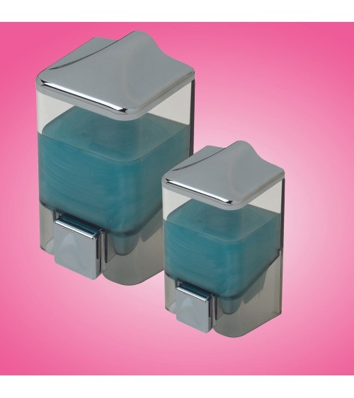 Dispenser per sapone liquido 0,5 LT trasparente e cromo