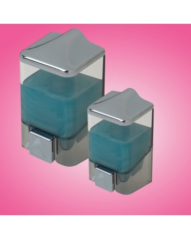 Dispenser per sapone liquido 0,5 LT trasparente e cromo