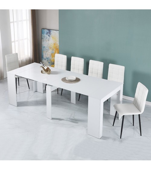 Consolle allungabile Ofelia colore bianco effetto lucido