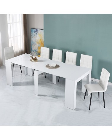 Consolle allungabile Ofelia colore bianco effetto lucido