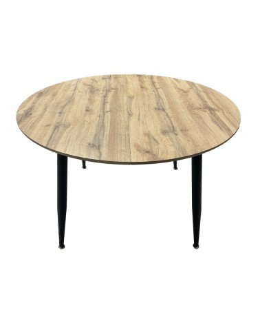 Tavolo Cordelia allungabile colore piano rovere gambe colore nero