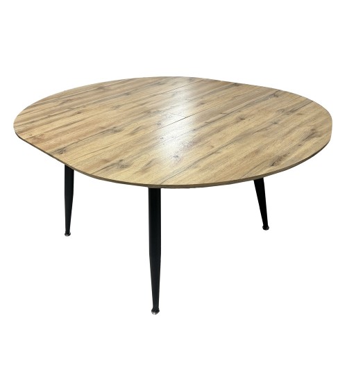 Tavolo Cordelia allungabile colore piano rovere gambe colore nero