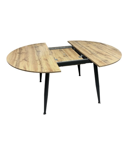 Tavolo Cordelia allungabile colore piano rovere gambe colore nero