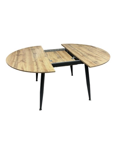 Tavolo Cordelia allungabile colore piano rovere gambe colore nero