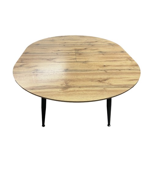 Tavolo Cordelia allungabile colore piano rovere gambe colore nero