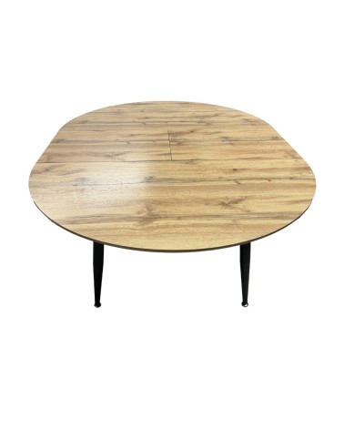 Tavolo Cordelia allungabile colore piano rovere gambe colore nero
