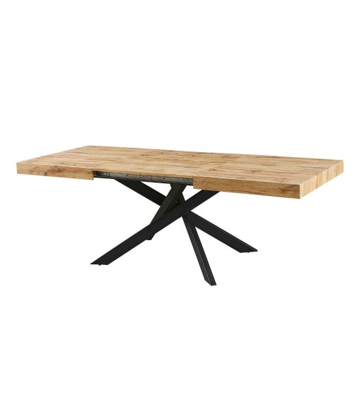 Tavolo Belinda allungabile piano colore rovere e struttura colore nero