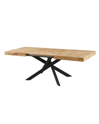 Tavolo Belinda allungabile piano colore rovere e struttura colore nero