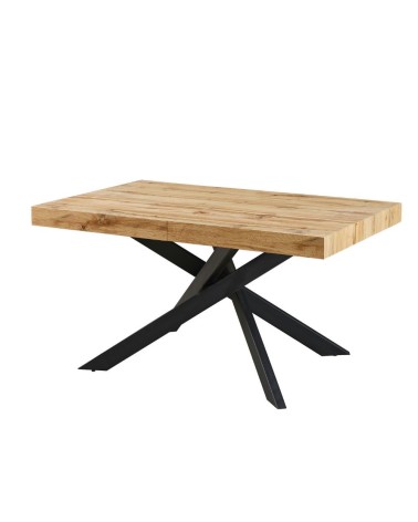 Tavolo Belinda allungabile piano colore rovere e struttura colore nero