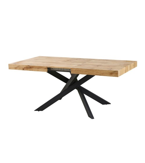 Tavolo Belinda allungabile piano colore rovere e struttura colore nero