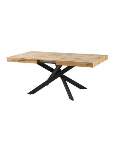 Tavolo Belinda allungabile piano colore rovere e struttura colore nero