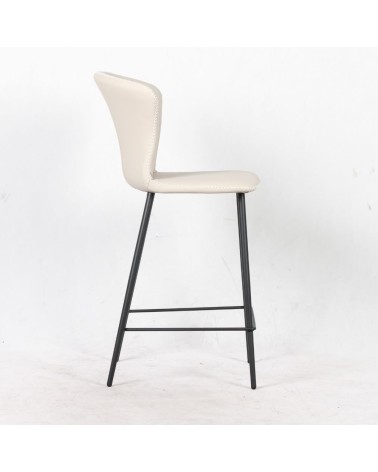Sgabello Core colore beige con gambe in metallo nero
