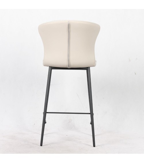 Sgabello Core colore beige con gambe in metallo nero