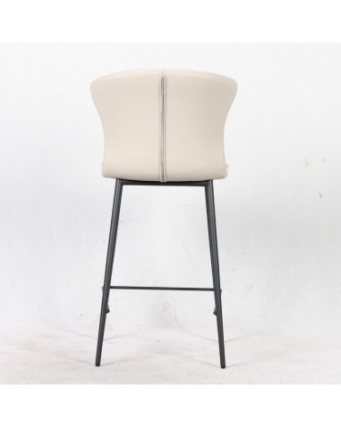 Sgabello Core colore beige con gambe in metallo nero