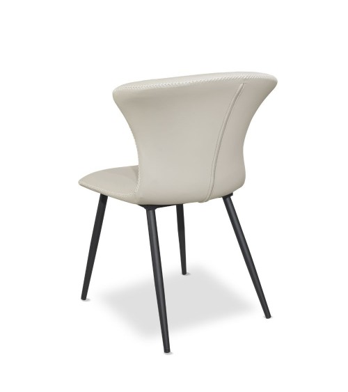 Sedia Core colore beige con gambe in metallo nero set 2 pezzi