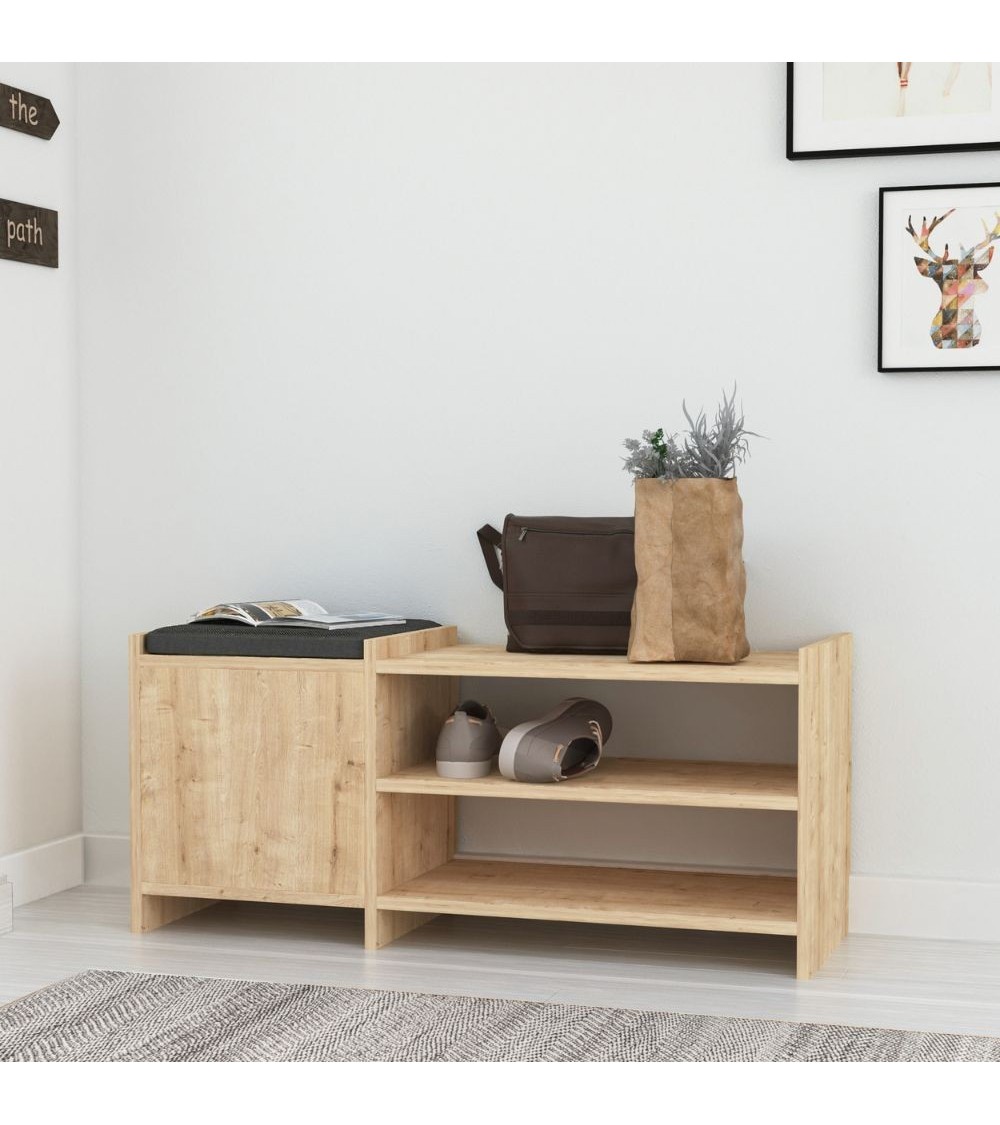 Scarpiera Sunno con anta colore rovere