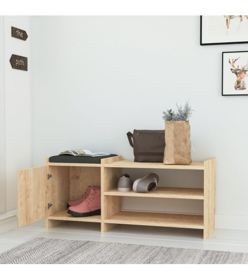 Scarpiera Sunno con anta colore rovere