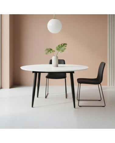 Tavolo Cordelia allungabile colore piano bianco gambe colore nero