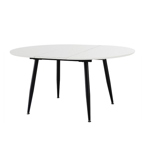 Tavolo Cordelia allungabile colore piano bianco gambe colore nero