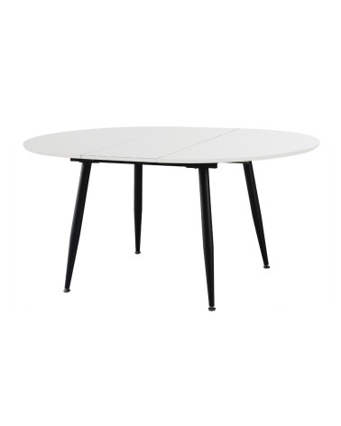 Tavolo Cordelia allungabile colore piano bianco gambe colore nero