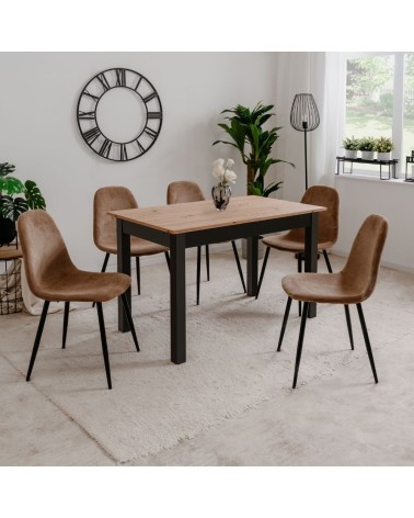 Tavolo allungabile Coburg 120 colore rovere con gambe nere