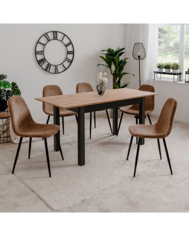 Tavolo allungabile Coburg 120 colore rovere con gambe nere