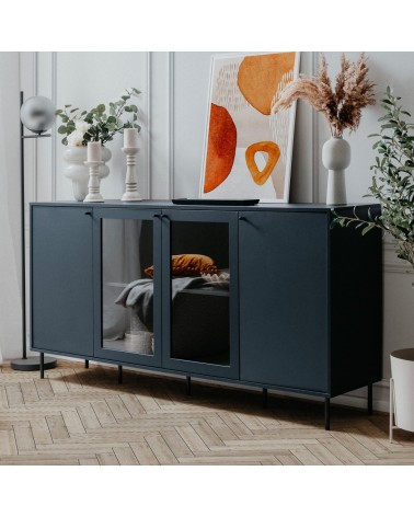 Credenza Caracas 51A con 4 ante e 4 ripiani colore navy blue
