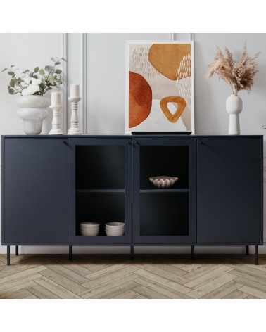 Credenza Caracas 51A con 4 ante e 4 ripiani colore navy blue