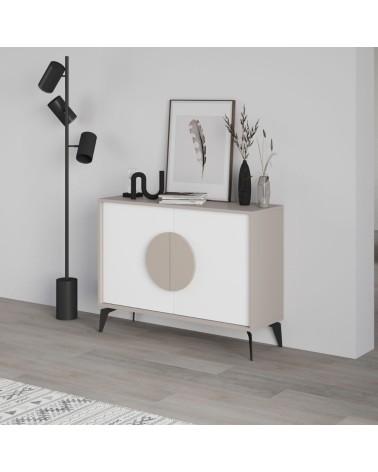 Madia Gora 110 cm struttura colore tortora e ante colore bianco