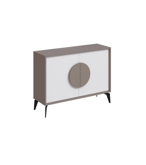 Madia Gora 110 cm struttura colore tortora e ante colore bianco