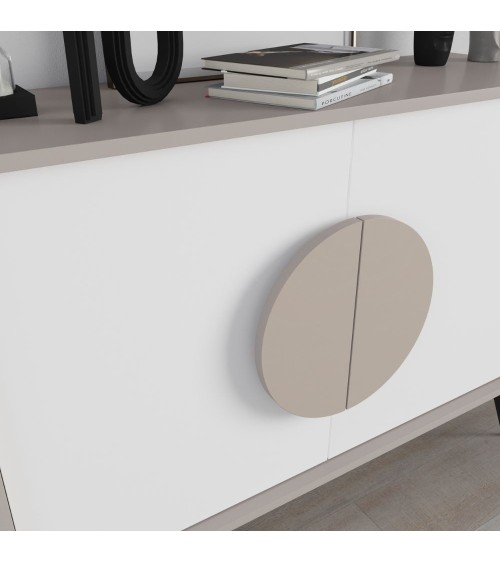 Madia Gora 110 cm struttura colore tortora e ante colore bianco