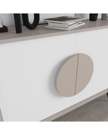 Madia Gora 110 cm struttura colore tortora e ante colore bianco