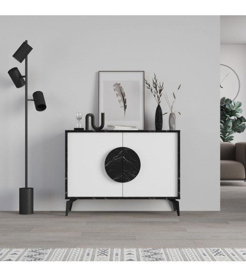 Madia Gora 110 cm struttura colore bendir e ante colore bianco